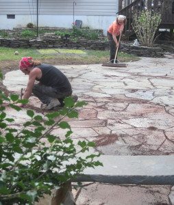 How to clean dry laid flagstone