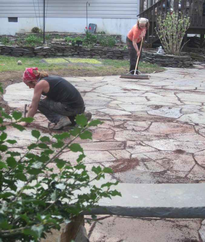 How to clean dry laid flagstone | Devine Escapes