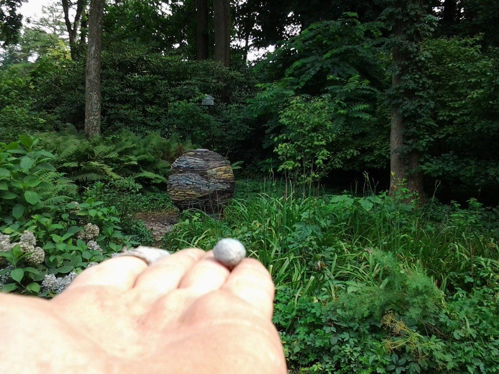 dry stone sphere and pebble