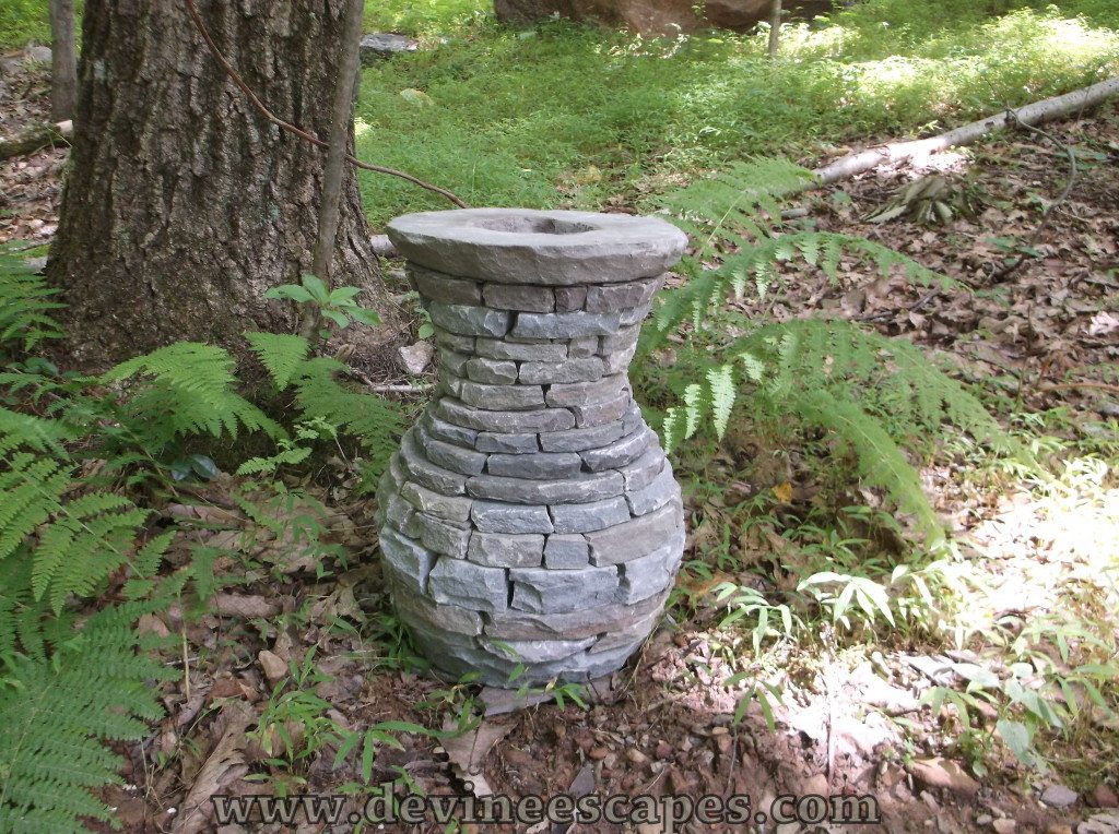 stacked stone vases for the garden