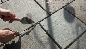 re-pointing flagstone repair