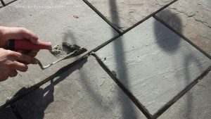 re-pointing flagstone cement