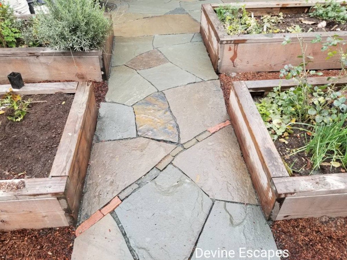 stone walkway contractor mosaic flagstone