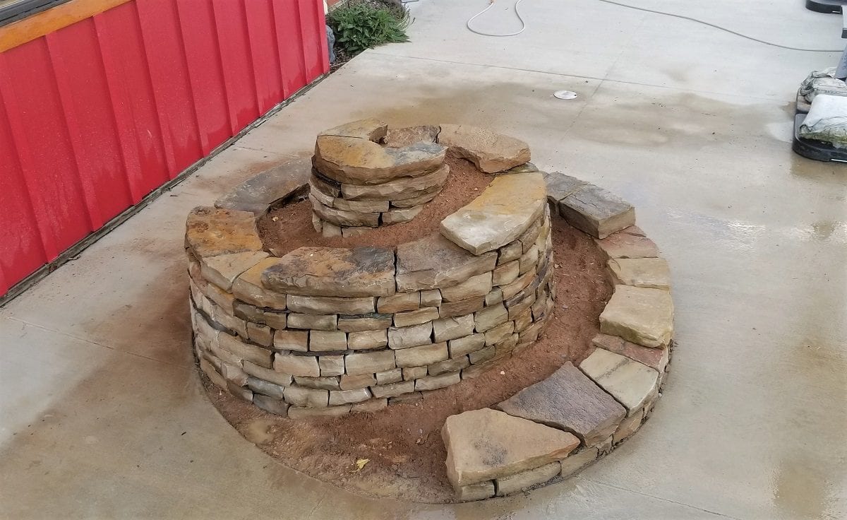 permaculture spiral in dry stone