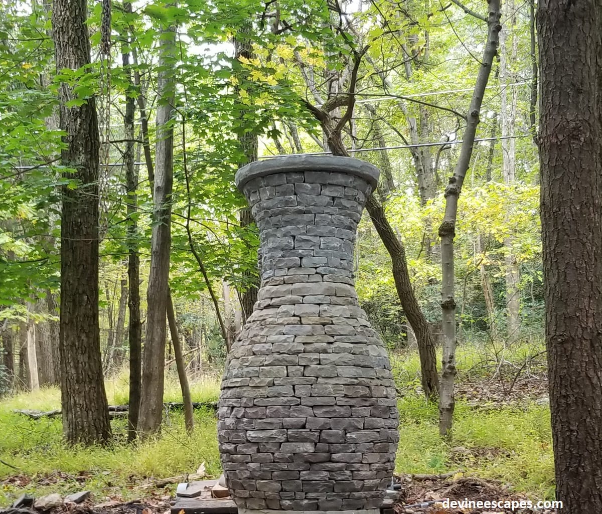 stacked stone vase