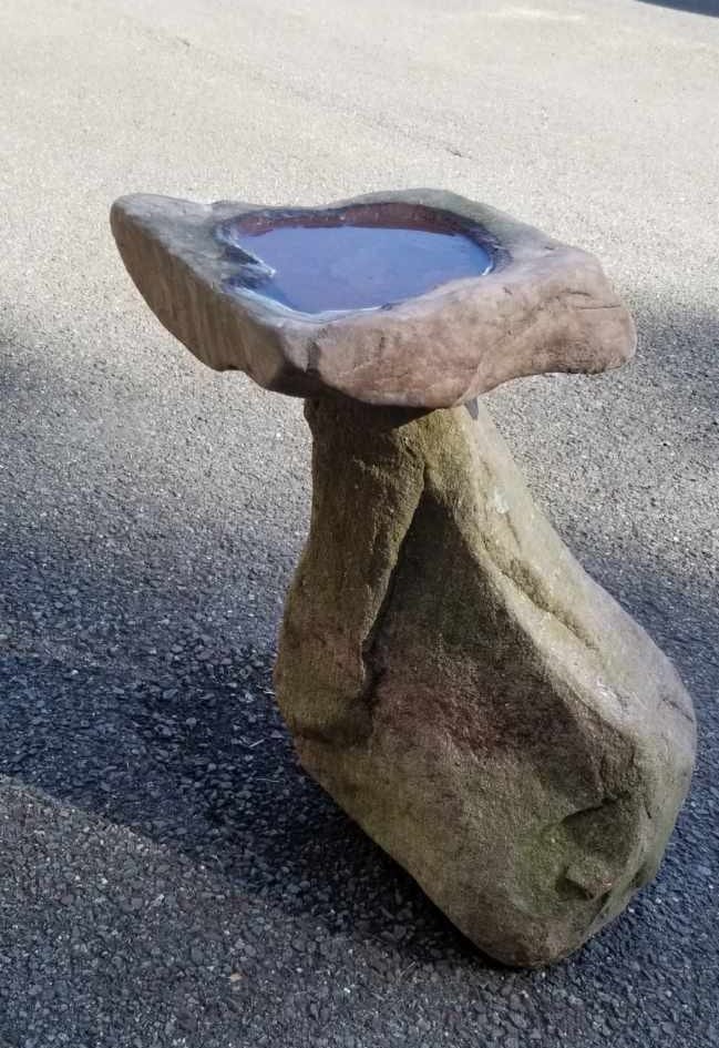 how to carve stone bird bath