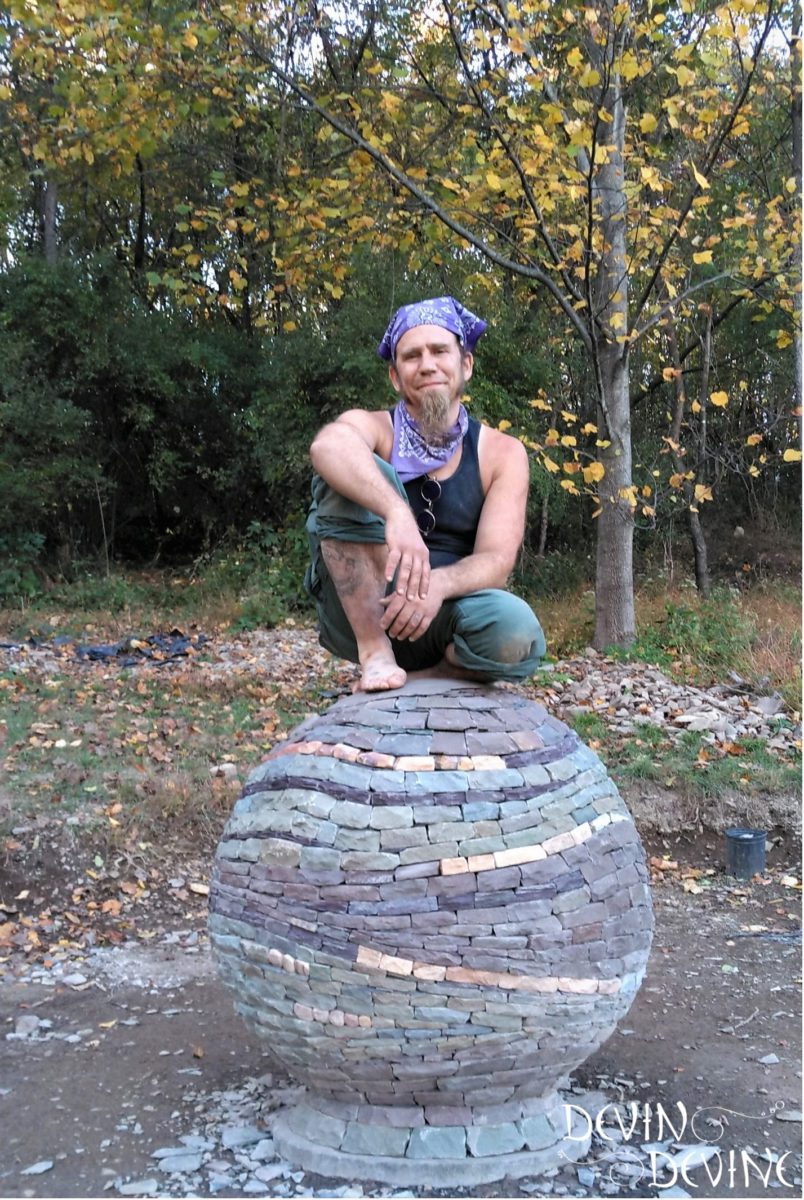 sphere sculptor Devin Devine in Walnutport