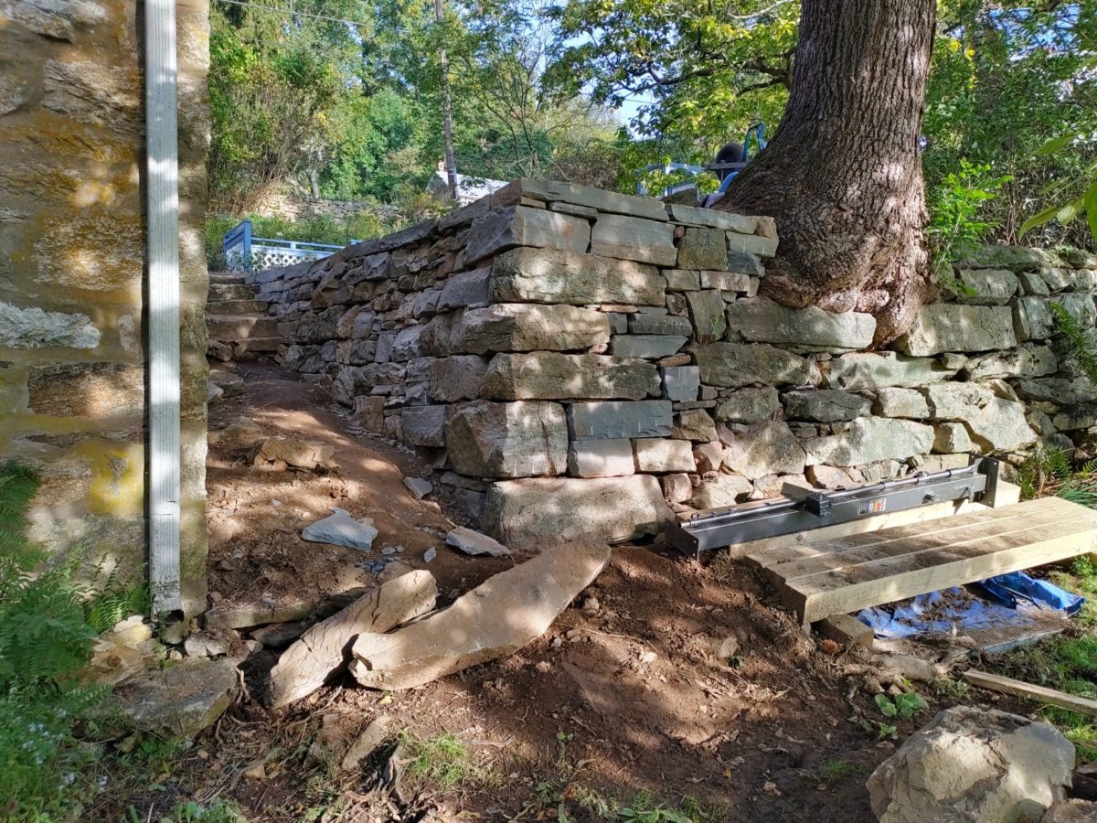 large retaining wall