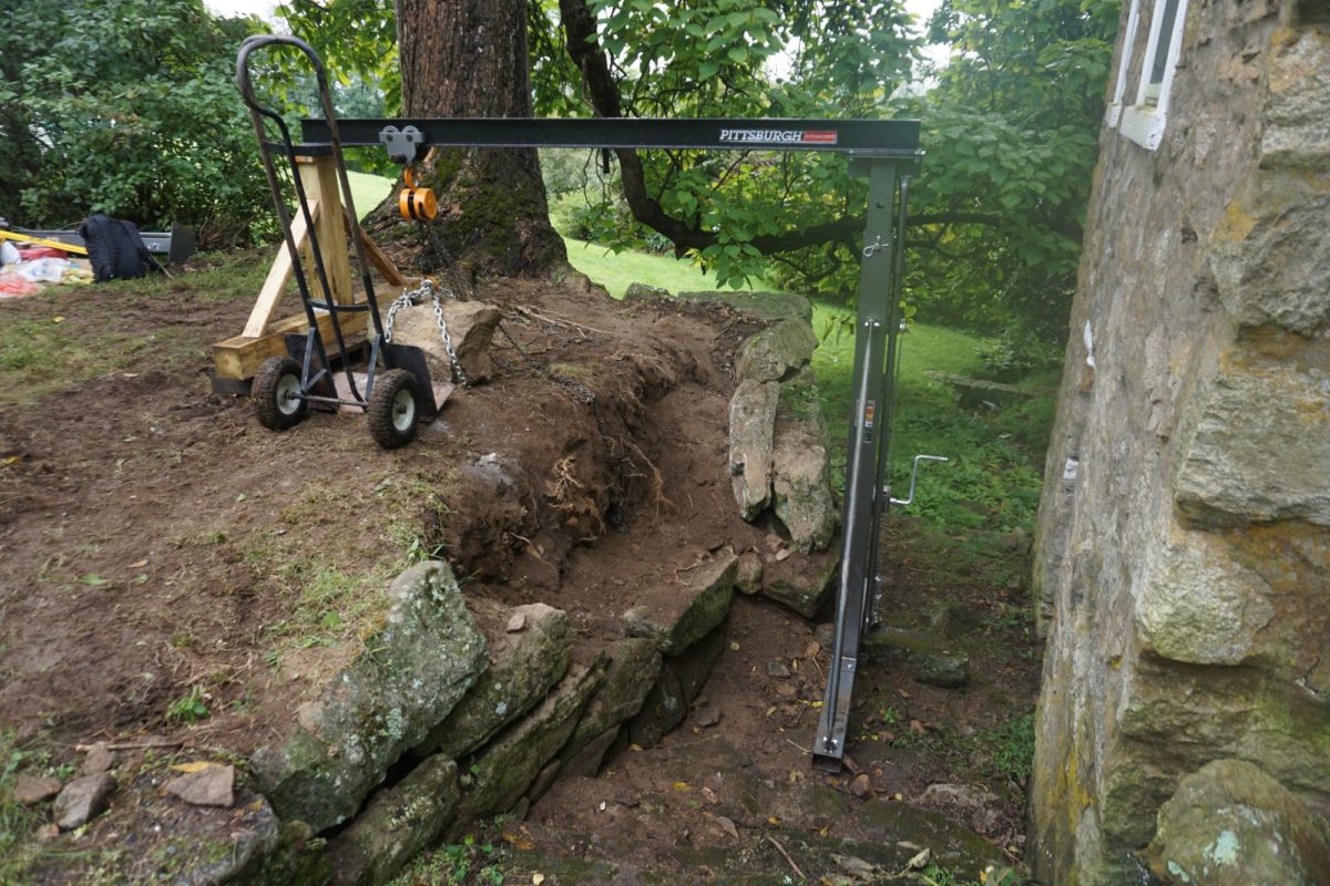 large boulders retaining wall