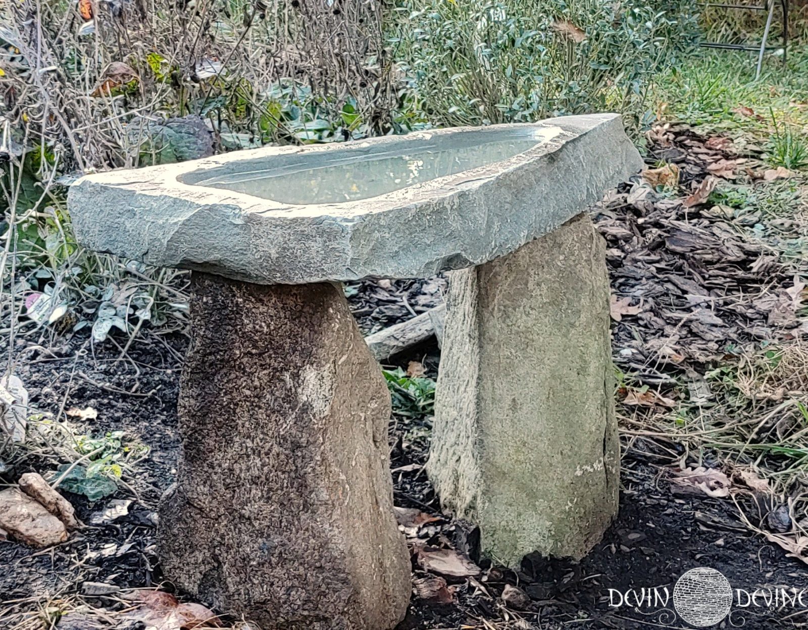 pocono boulder bird bath