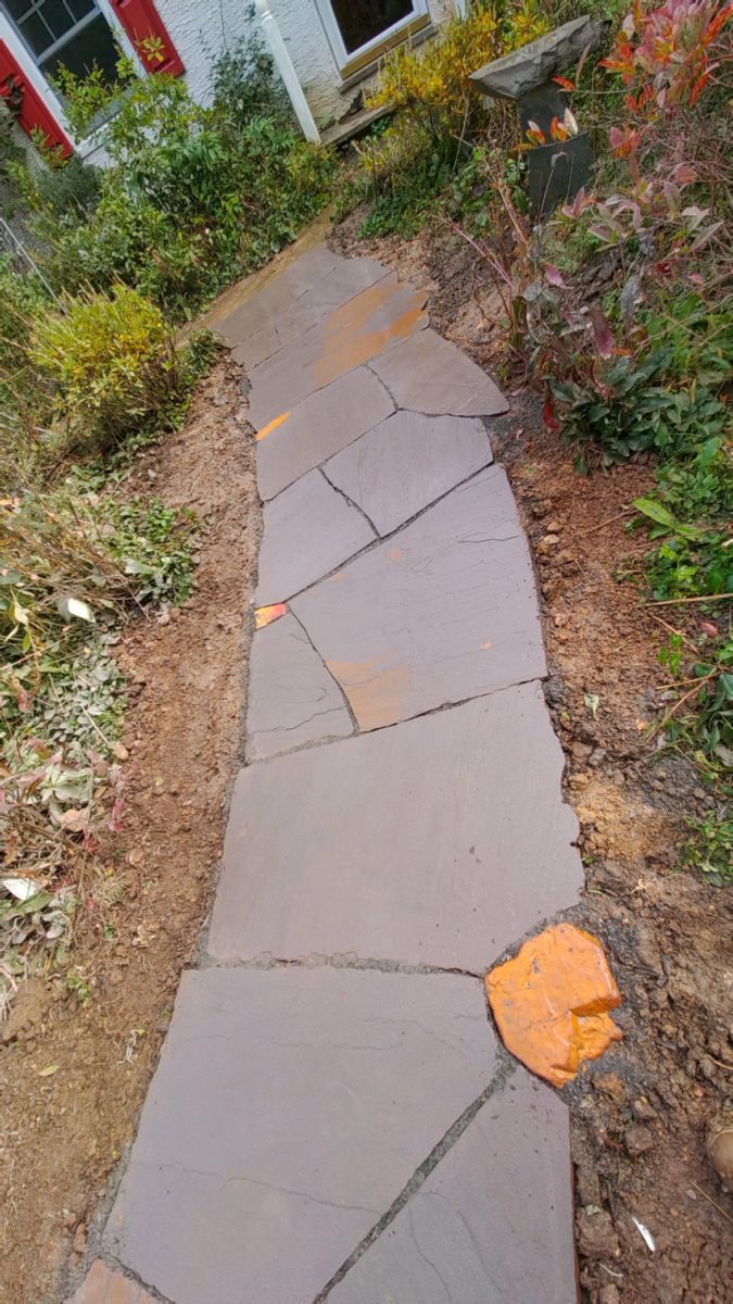 stone path with quartz highlights