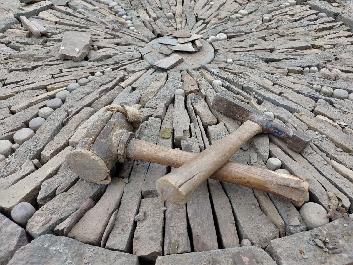 dry stone mandala almost finished