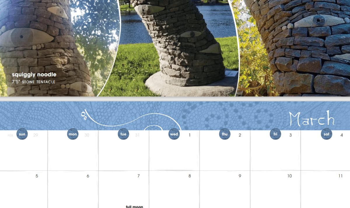 land art calendar and new sculpting video