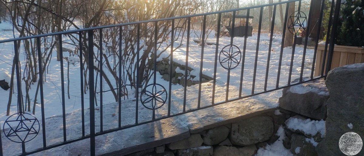 stone walkway and ramp near Stroudsburg with steel handrail