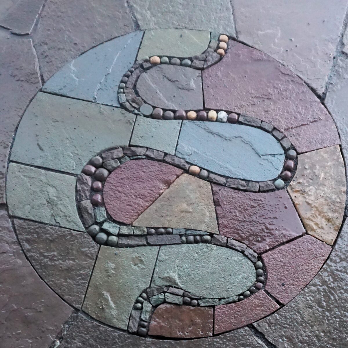 flagstone patio mosaic