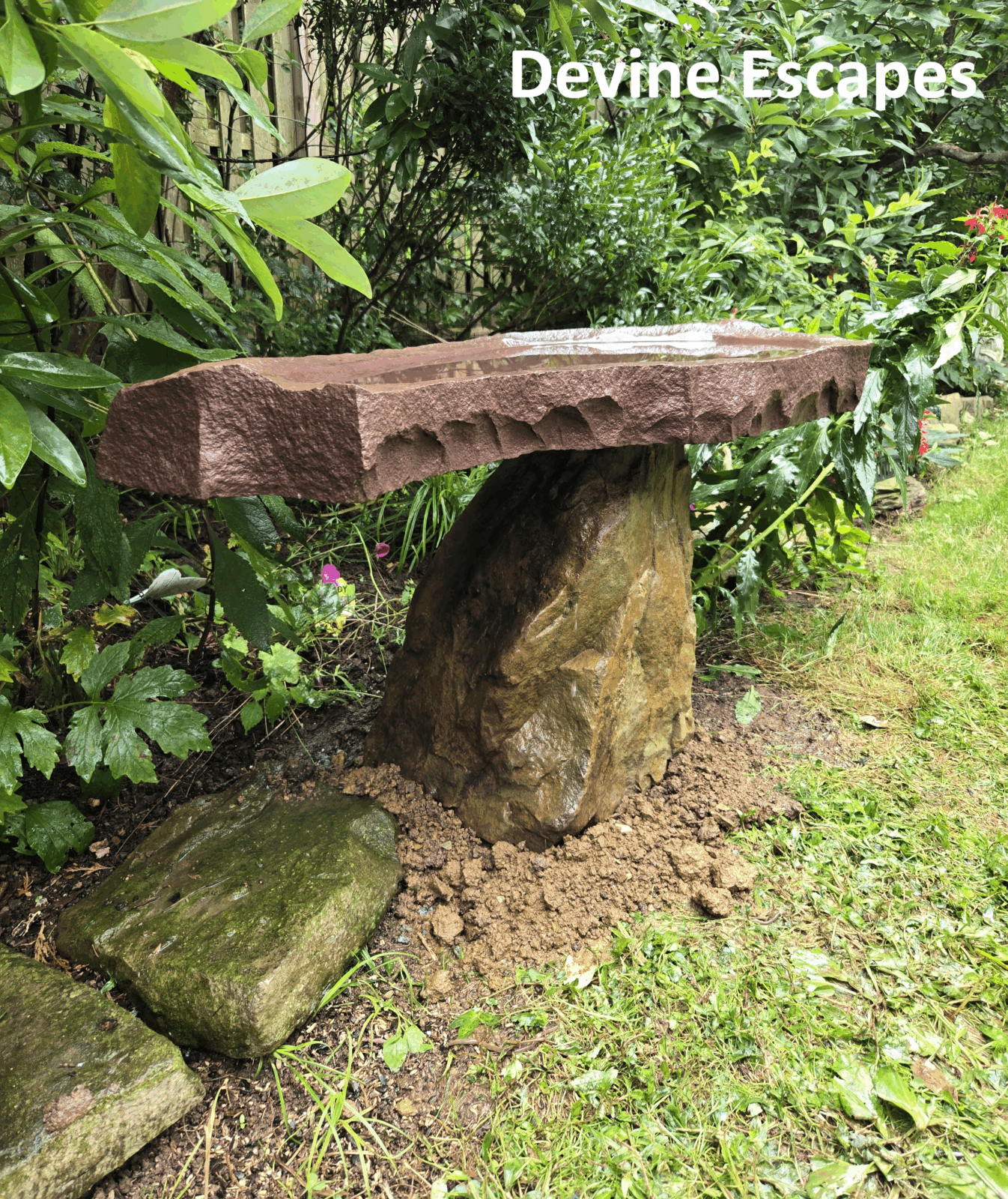 boulder bird baths and benches delivered