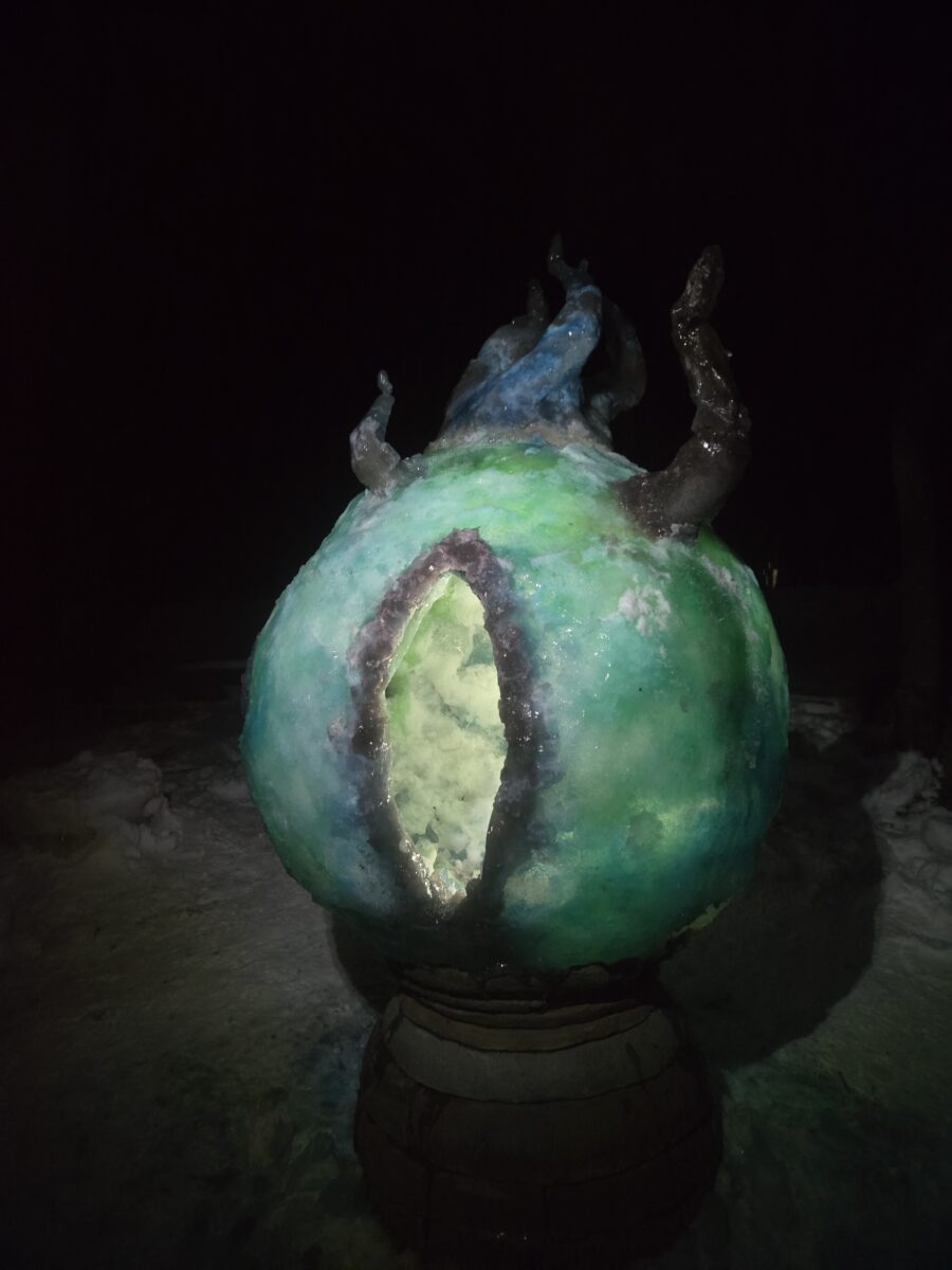 colorful snow sculpture