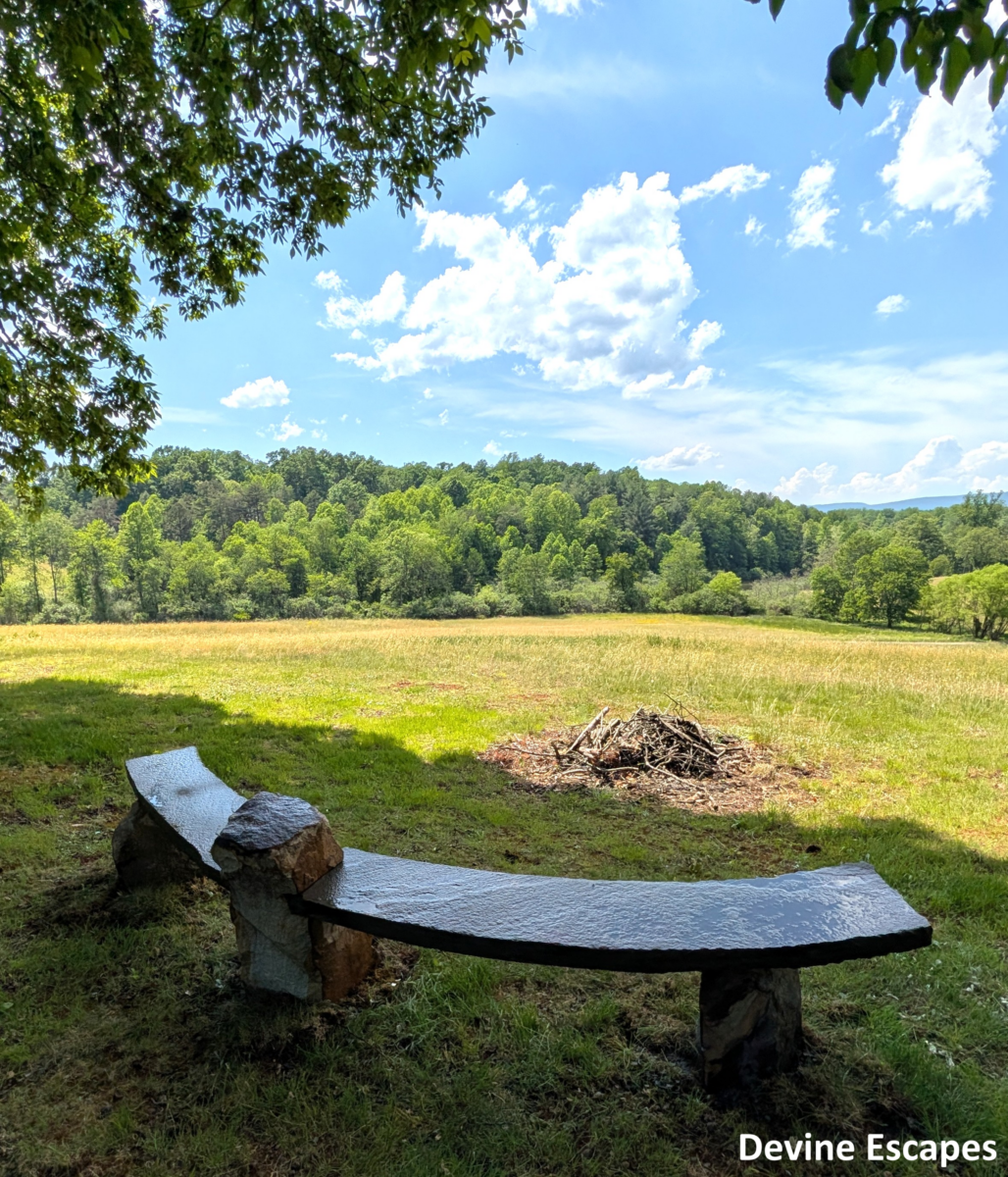 3 legged stone bench