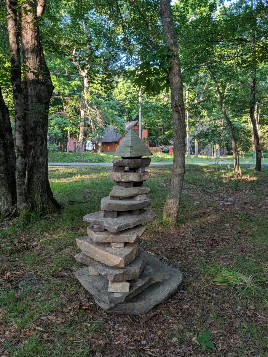 ephemeral rock art stacked stone cairns