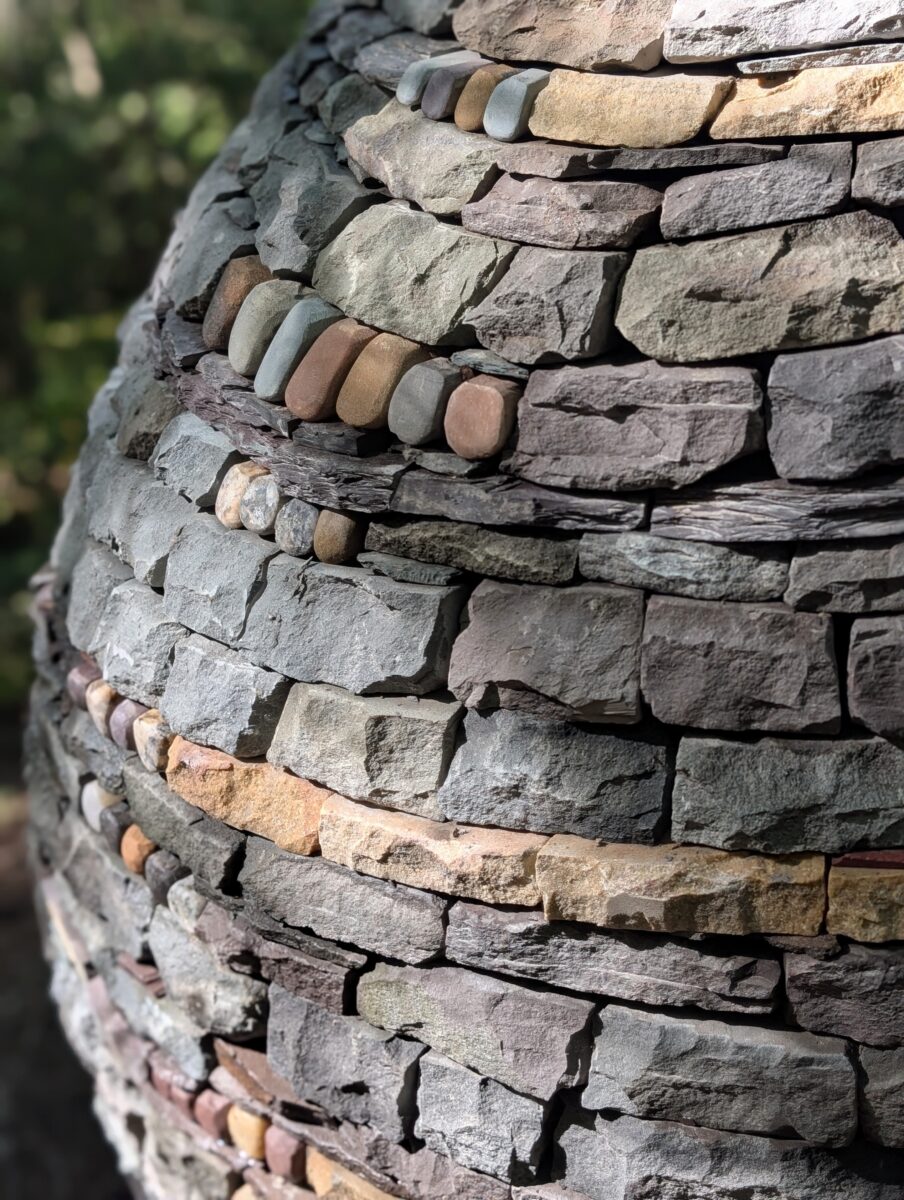 dry stone sphere sculpture