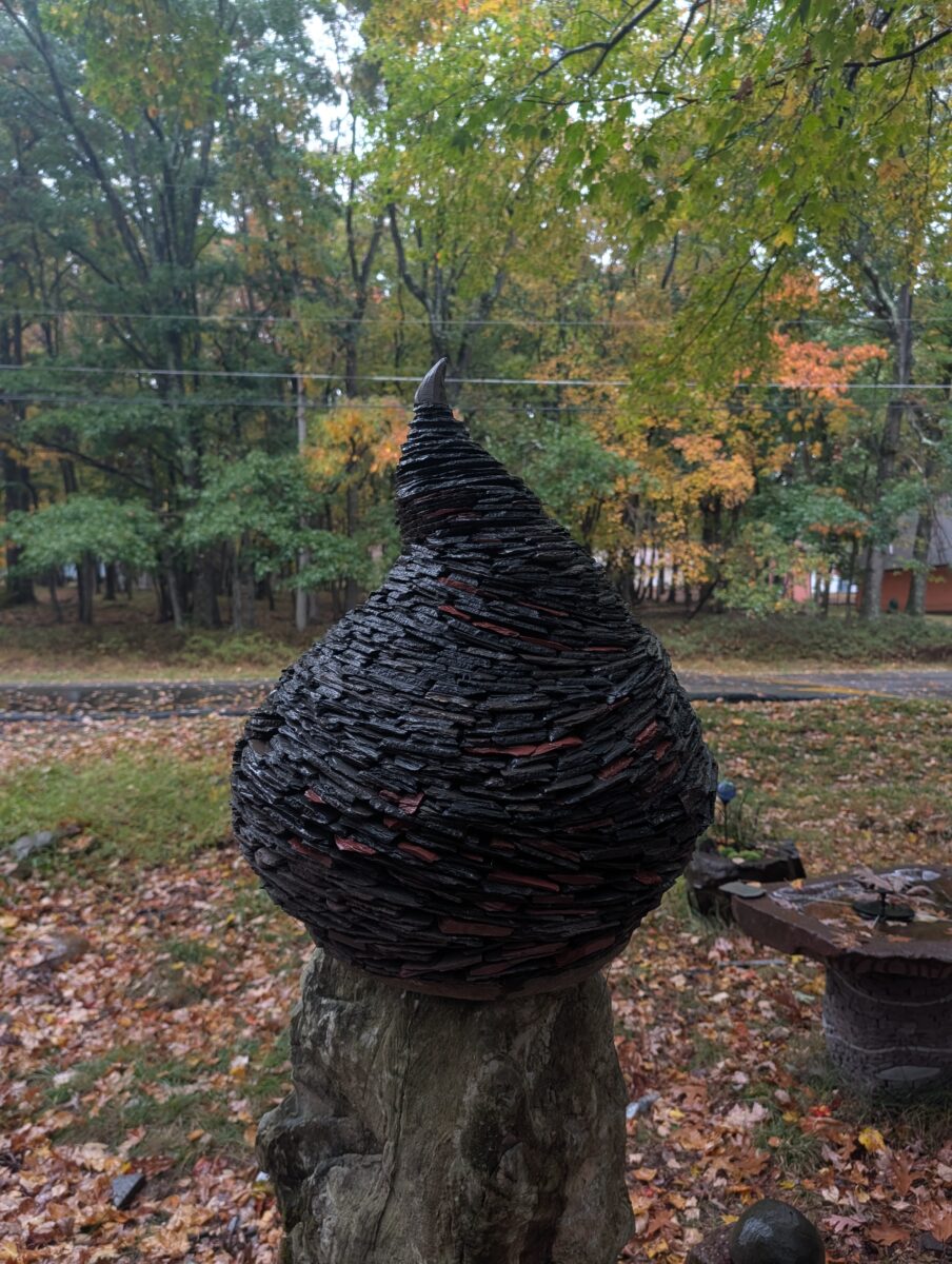 slate sculpture of tear drop Lithadelic