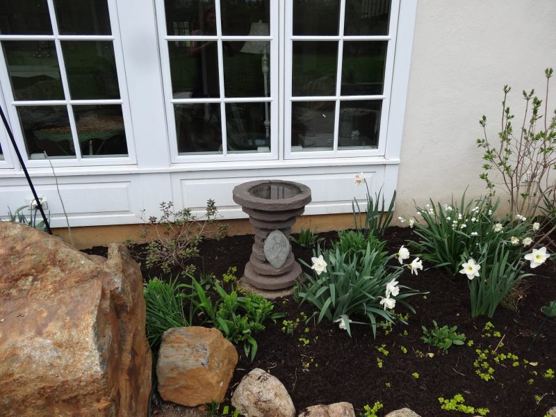 handmade natural stone bird bath by devin devine