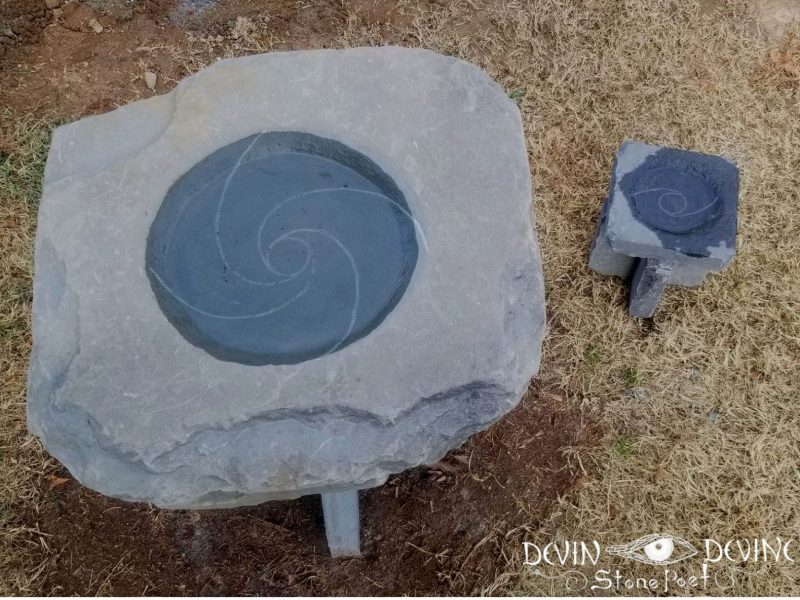 handmade natural stone bird baths by devin devine