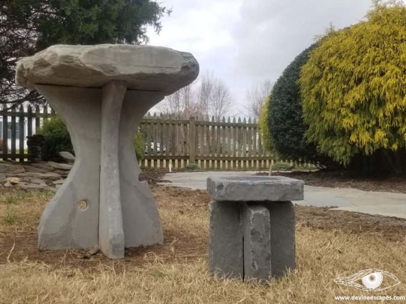 handmade natural stone bird baths