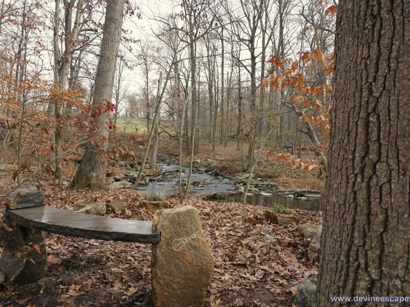 handmade natural stone bench